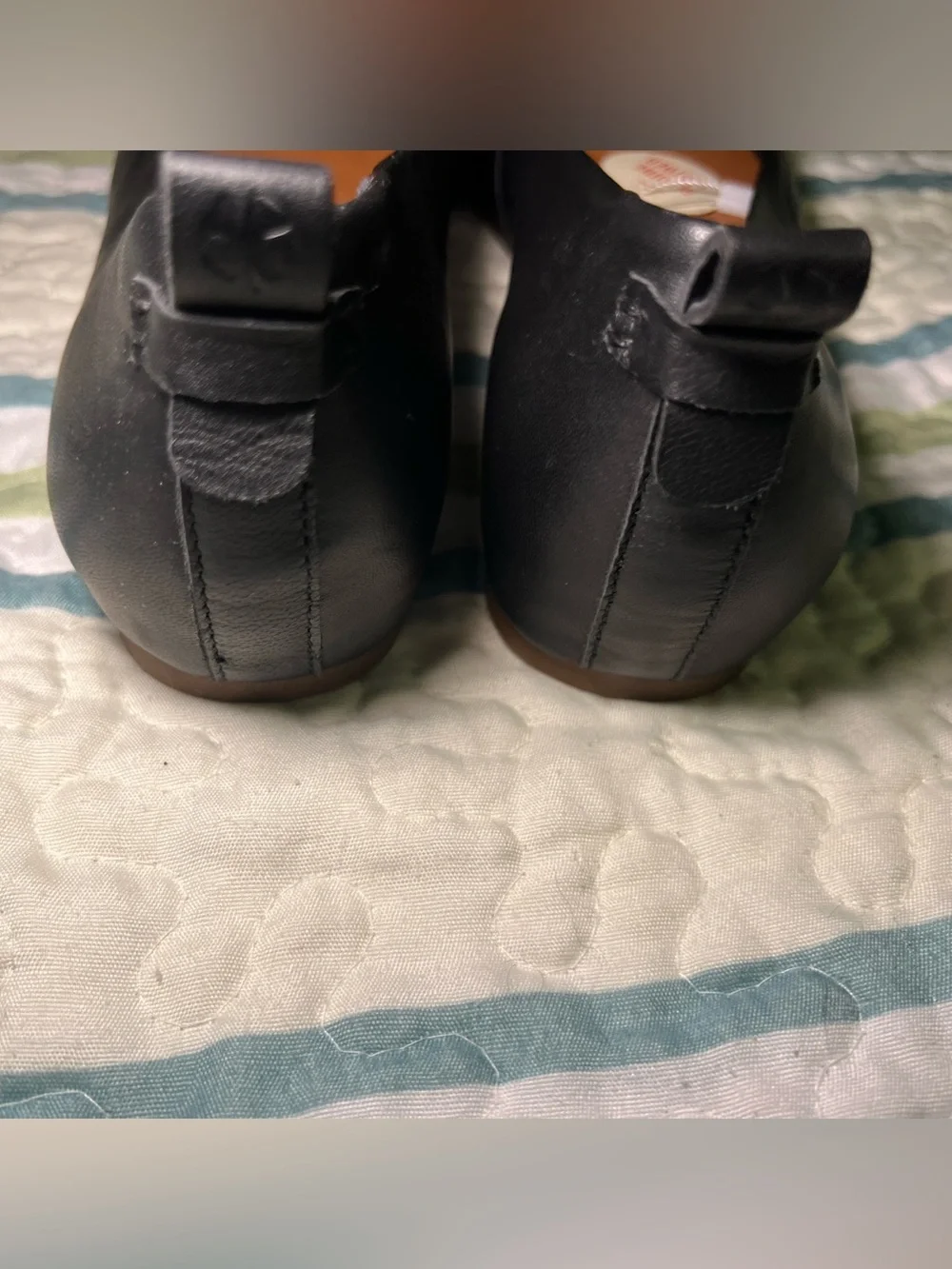 Lucky Brand Black Leather Slip-On Ballet Flats